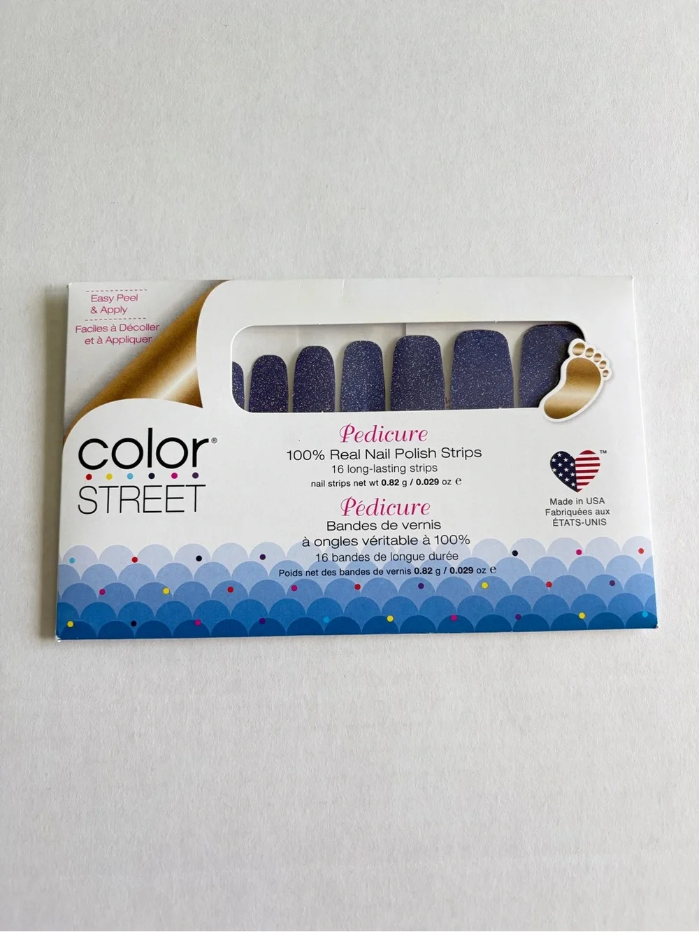 *Retired* Color Street: Good Night (Pedicure) | Indigo Purple Blue Sparkle